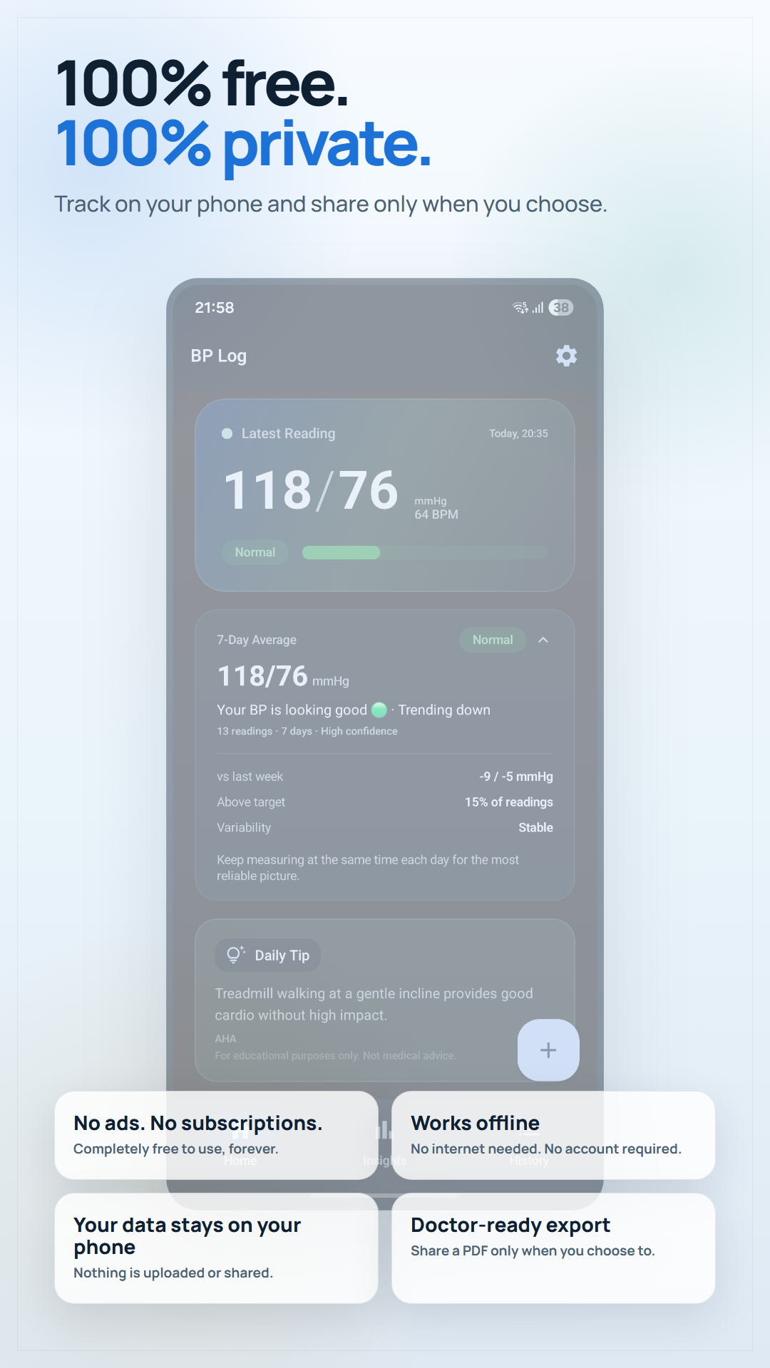 Privacy and trust - data stays on your phone