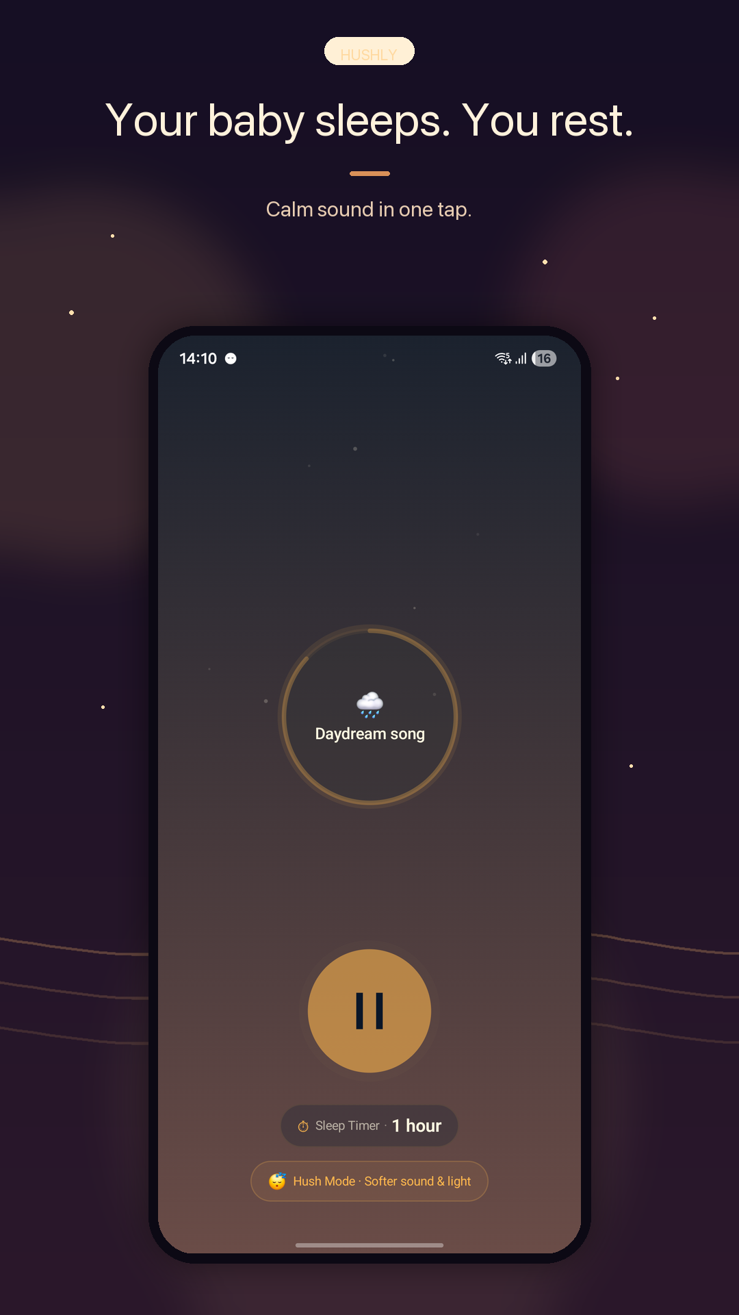 Your baby sleeps, you rest - main player screen