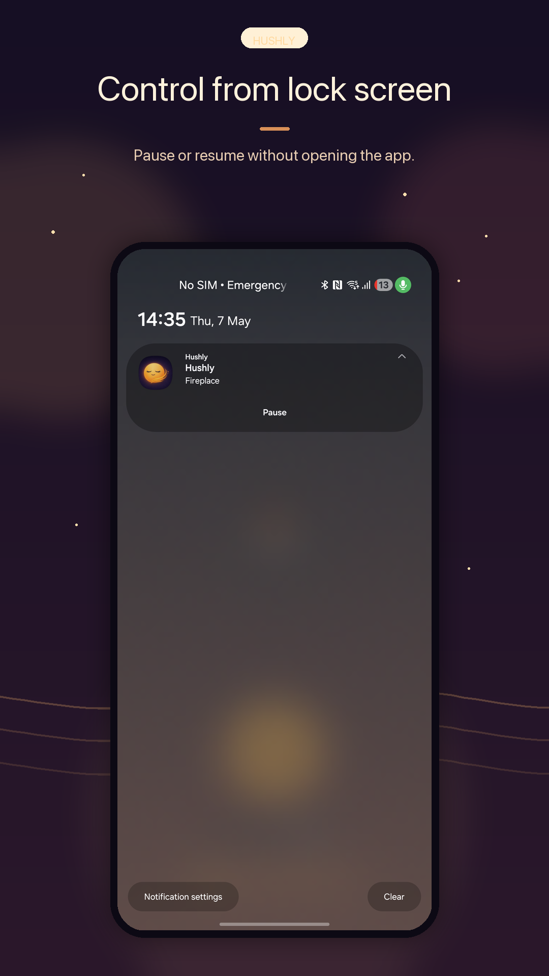 Control playback from lock screen